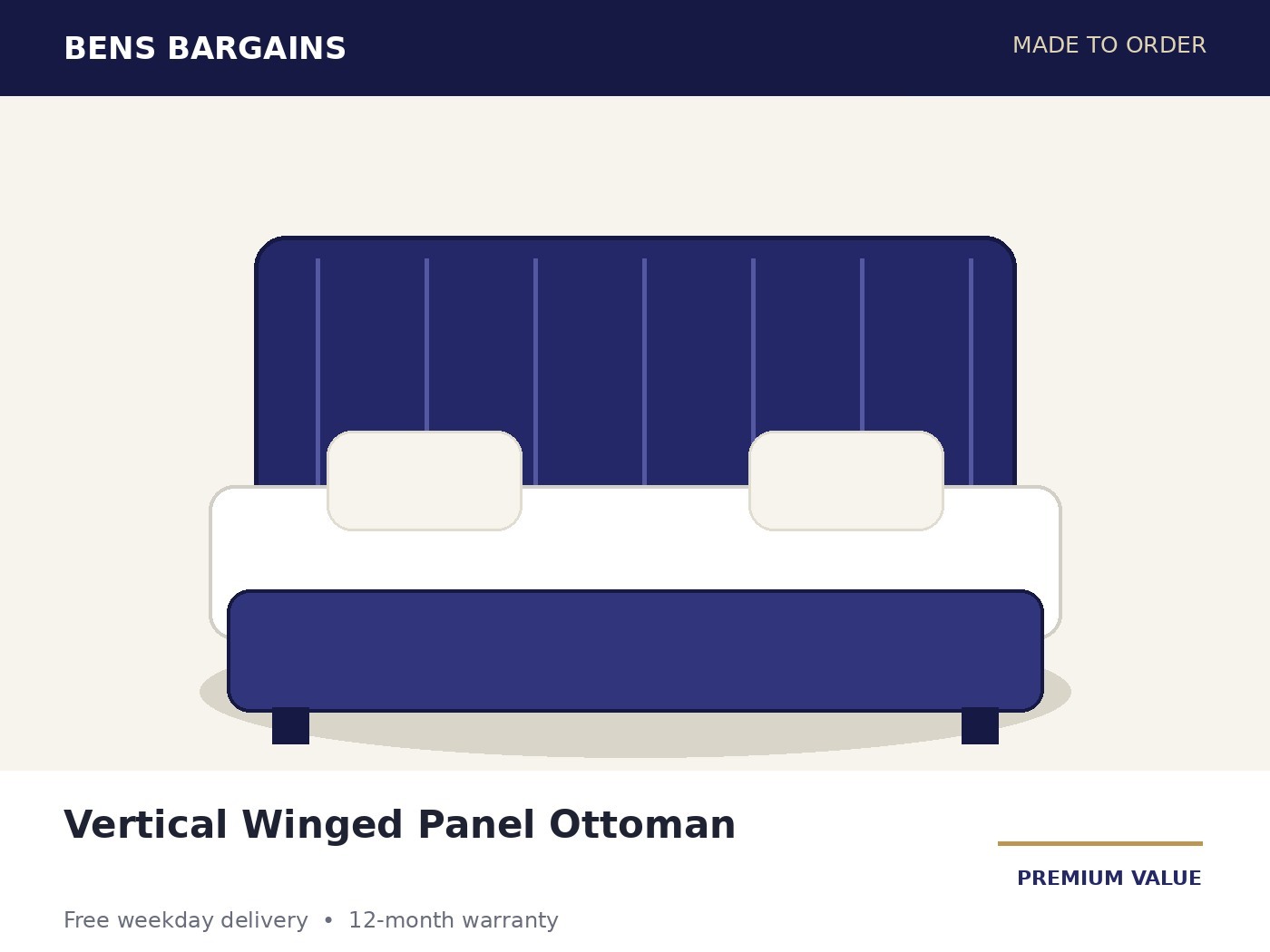 Vertical Winged Panel Ottoman